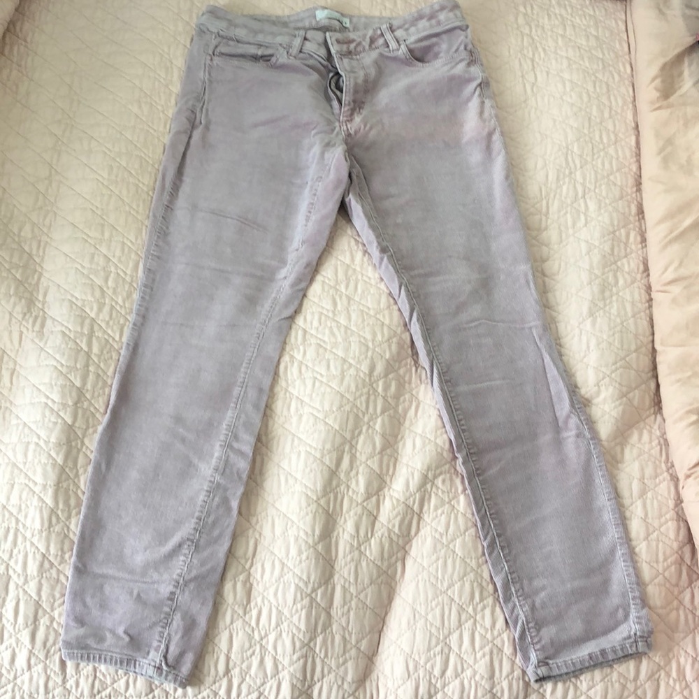 Ann Taylor Loft purple pink corduroy curvy skinny crop jeans. Size 6 (28).